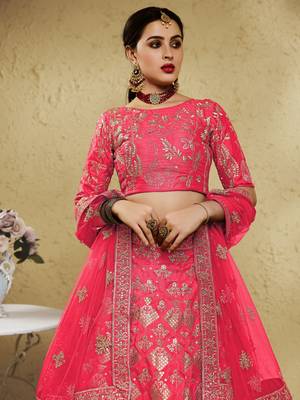 peach sequins silk festival lehenga set choli with dupatta with dupatta 4