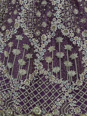 lilac sequins net lehenga set choli with dupatta with dupatta 4
