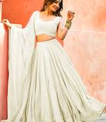 Off-White Sequins Georgette Event Wear Lehenga Choli