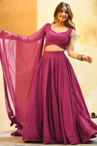 pink sequins event lehenga set choli with dupatta with net dupatta