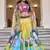 yellow printed art silk traditional lehenga set choli with dupatta with dupatta