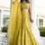 yellow thread embroidered georgette wedding lehenga set choli with dupatta