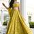 yellow thread embroidered georgette wedding lehenga set choli with dupatta