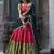 red zari weaving silk festival half saree lehenga