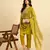 Olive Green silk blend embroidered kurta with pant and dupatta