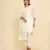 Off white silk blend embroidered kurta with pant and dupatta