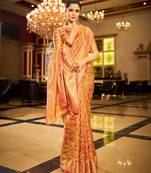 Yellow Organza Silk Blend Zari Border Festive Wear Saree With Blouse Piece