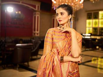 Yellow Organza Silk Blend Zari Border Festive Wear Saree With Blouse Piece 5