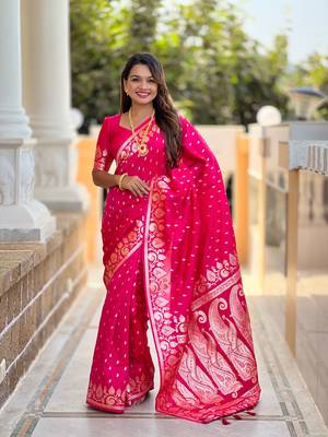 Soft art Silk Blend saree with zari weaving meenakari design 2