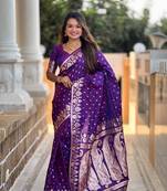 Soft art Silk Blend saree with zari weaving meenakari design