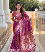 Soft art Silk Blend saree with zari weaving meenakari design