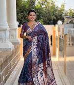 Soft art Silk Blend saree with zari weaving meenakari design