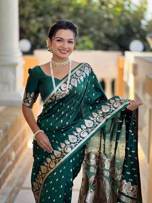 Soft art Silk Blend saree with zari weaving meenakari design 3