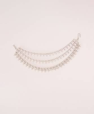 White diamond white finish earchain 1