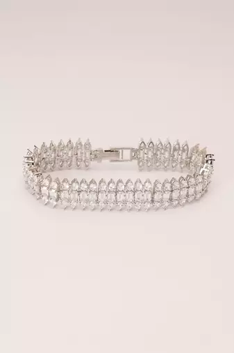 White diamond white finish bracelet