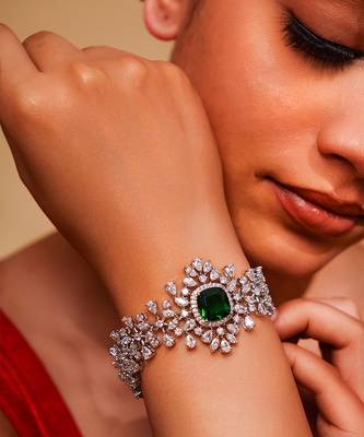 Green diamond white finish bracelet 2
