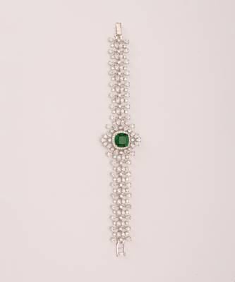Green diamond white finish bracelet 3