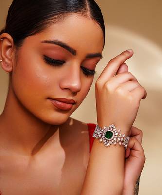 Green diamond white finish bracelet 4