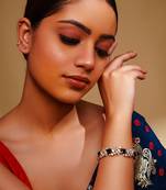 Blue diamond white finish bracelet