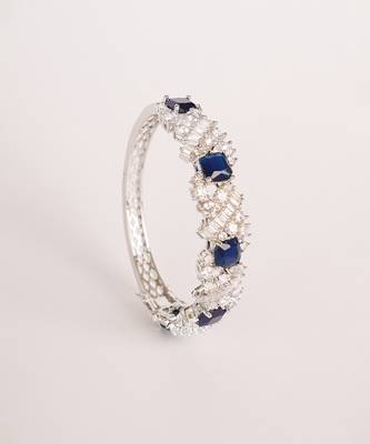 Blue diamond white finish bracelet 2