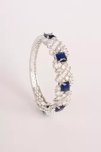 Blue diamond white finish bracelet