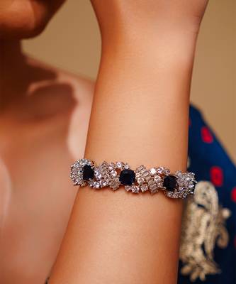Blue diamond white finish bracelet 3