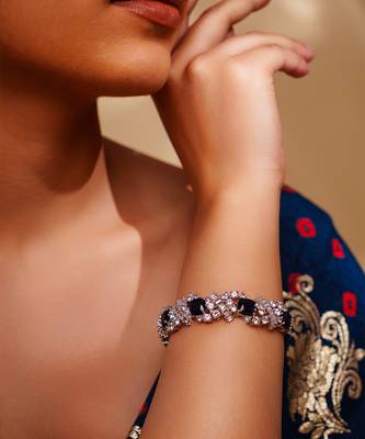 Blue diamond white finish bracelet 4
