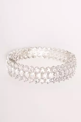 White diamond white finish bracelet