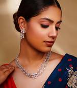 Elegant and classy 2 line diamond necklace set