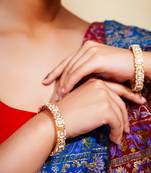 Gold kundan polki gold finish bangle