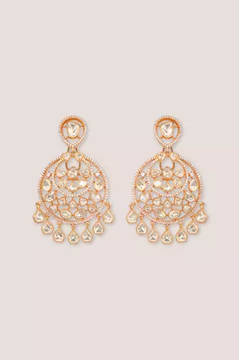 Dramatic and elegant pair of moissanite earrings