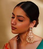 Dramatic and elegant pair of moissanite earrings