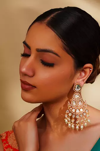 Dramatic and elegant pair of moissanite earrings