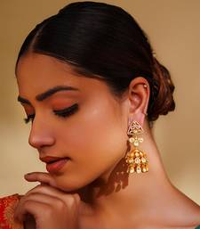 Dramatic and elegant pair of moissanite earrings