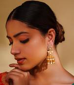 Dramatic and elegant pair of moissanite earrings