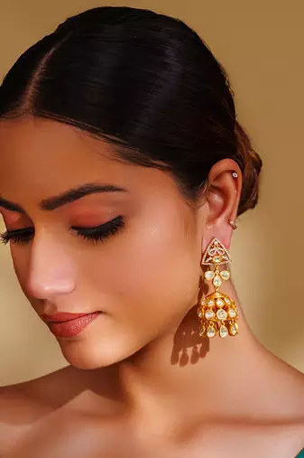 Dramatic and elegant pair of moissanite earrings