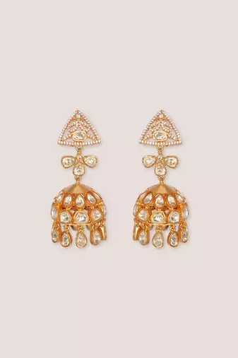 Dramatic and elegant pair of moissanite earrings