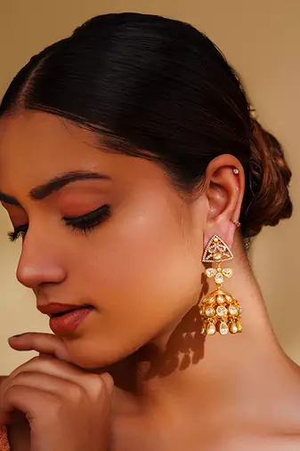 Dramatic and elegant pair of moissanite earrings