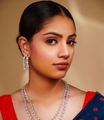 Elegant and classy 2 line diamond necklace set