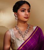 Gold kundan polki two tone finish necklace set