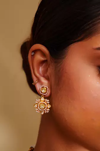 Dramatic and stylish moissanite set with matching earrings