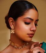 Dramatic and stylish moissanite choker set with matching earrings