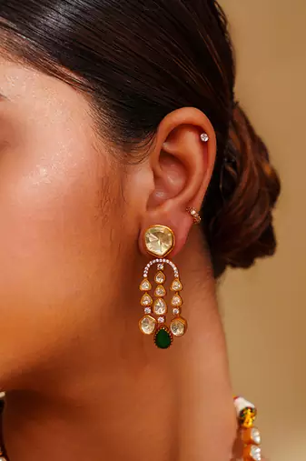 Dramatic and stylish moissanite set with matching earrings