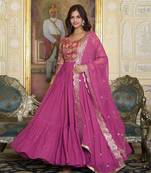 Readymade Jacquard work gown with dupatta sets