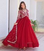 Readymade georgette gown with dupatta sets