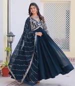Readymade georgette gown with dupatta sets