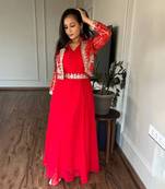 Festival wear belt style gown with jacket