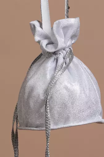 Silver georgette potli bag