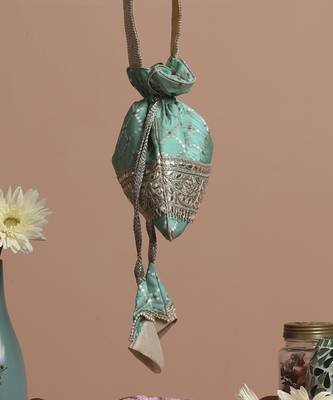 Mint brocade potli bag 5