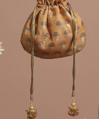 Orange silk potli bag 4